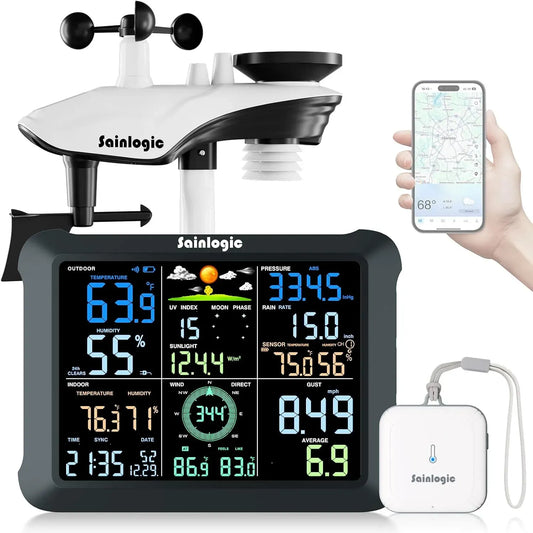 SA9 14-in-1 Innen-Außen-Sensor, Wetterstation, Regenmesser, Funkwetterstation, WLAN, Sainlogic