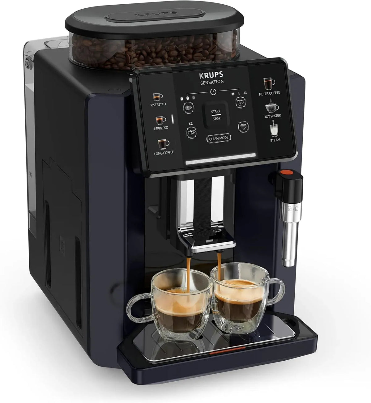 Krups EA910B Kaffeevollautomat, Wunschgröße, Schwarz