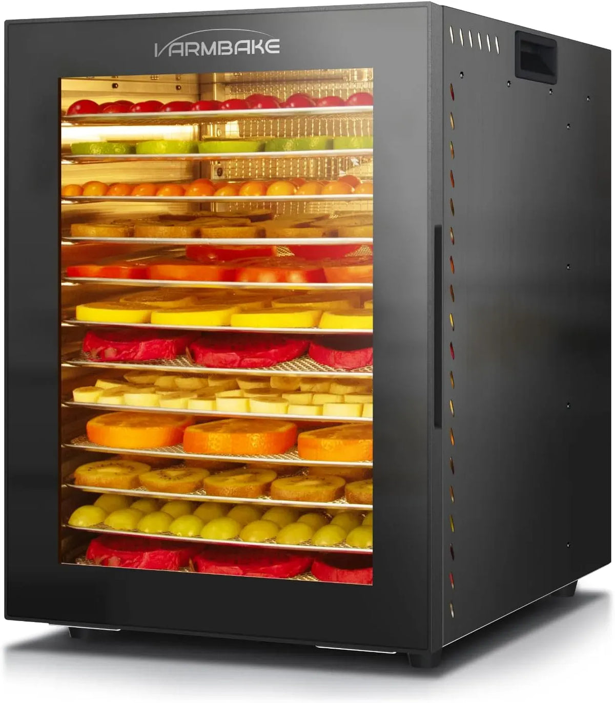 24H Jerky Maker, 1000 W, Food-Dehydrator Machine 12 Stainless Steel Trays