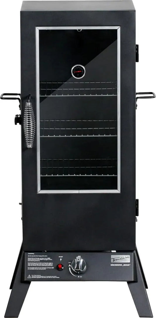 Gas-Räucherofen, Grill mit Gasbetrieb, Silber, Holz