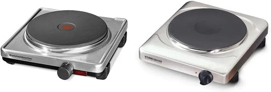 Rommelsbacher THS 2022 2022/E Made in Germany, Einzelkochplatte THS 2022/E, XXL-Gussheizplatte 220 mm Ø, 2000 Watt, Edelstahl, Gussheizplatte 180 mm
