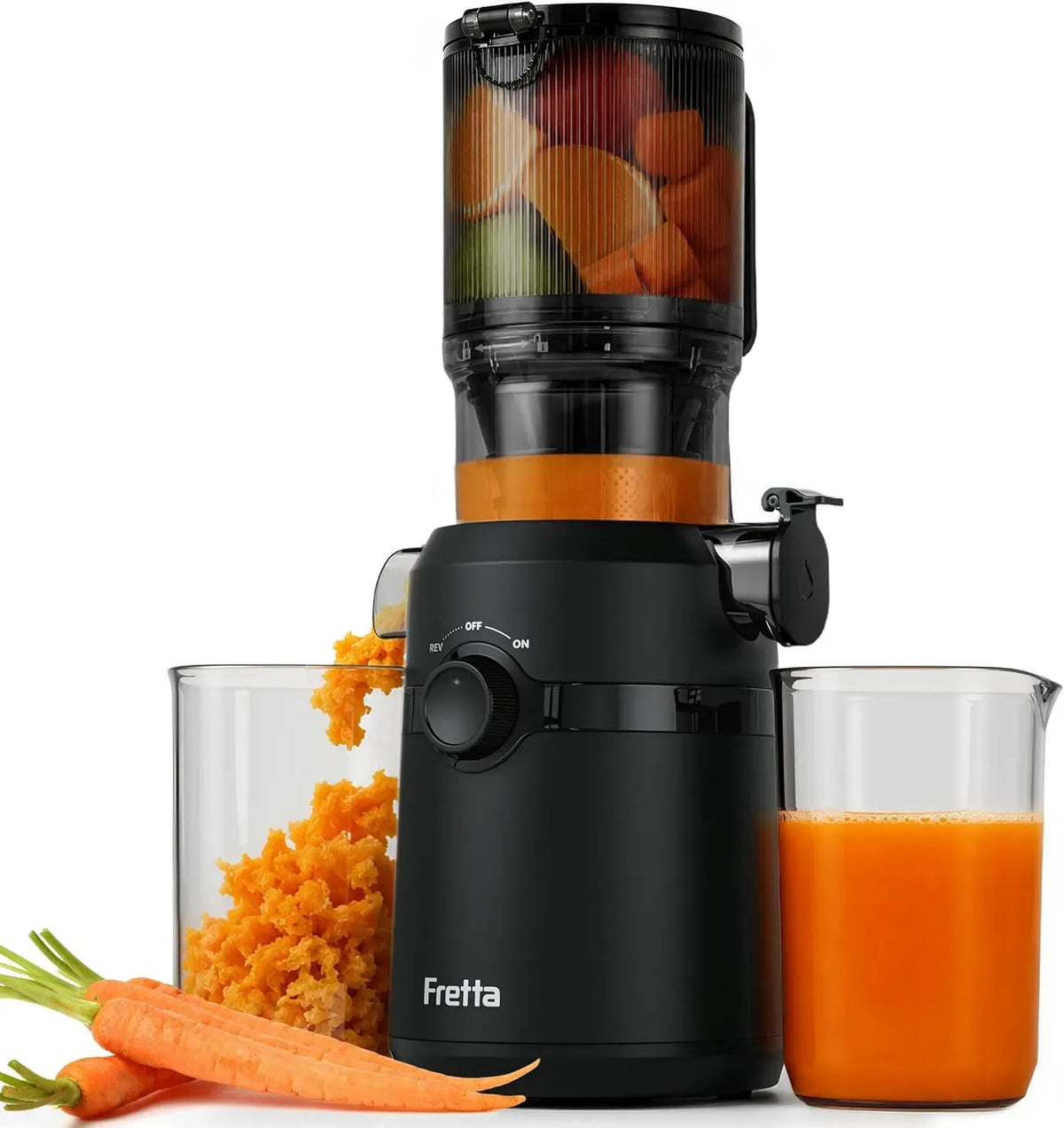 Entsafter, 200 W, Slow Juicer mit 108MM Breite und Größere Fütterungsröhre