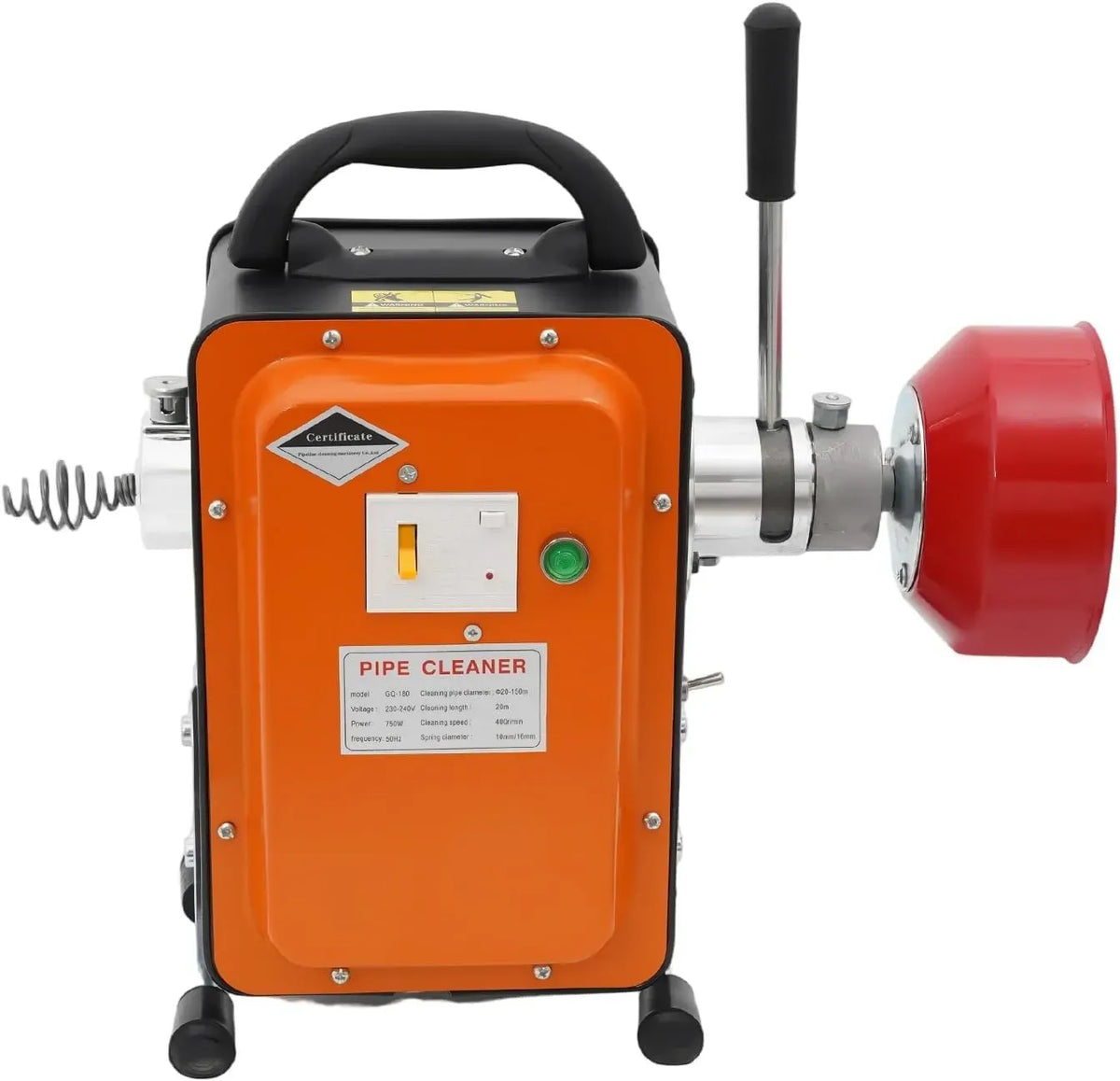 20m Abflussreiniger, 750 W, 20 m, für 20m Rohre, Rohrreinigungsmaschine