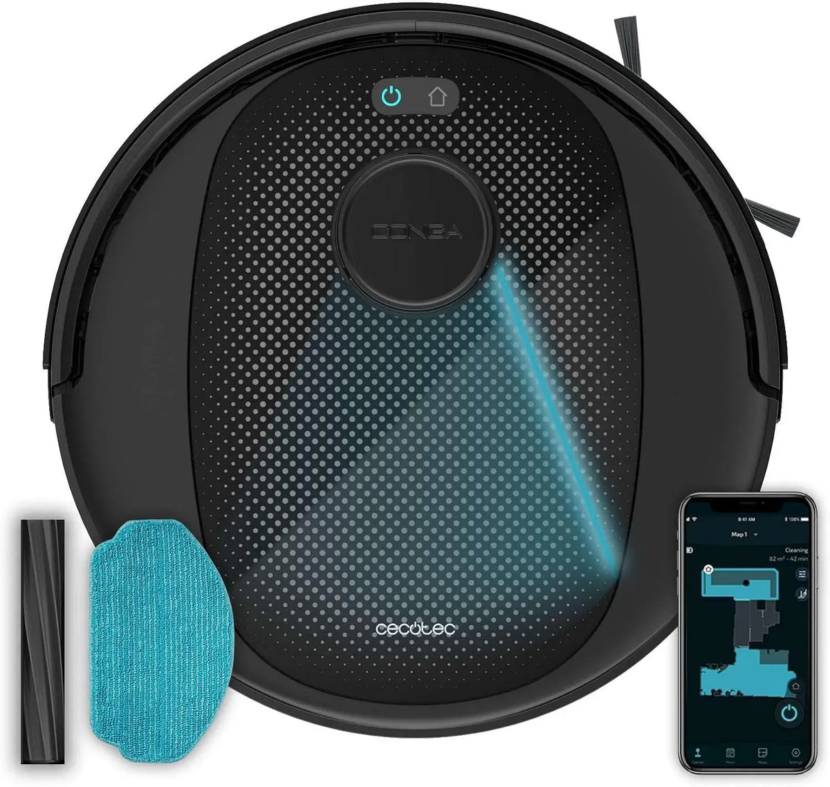 Cecotec Staubsauger, Saugleistung 5000 Pa, 220 Minuten Laufzeit, App