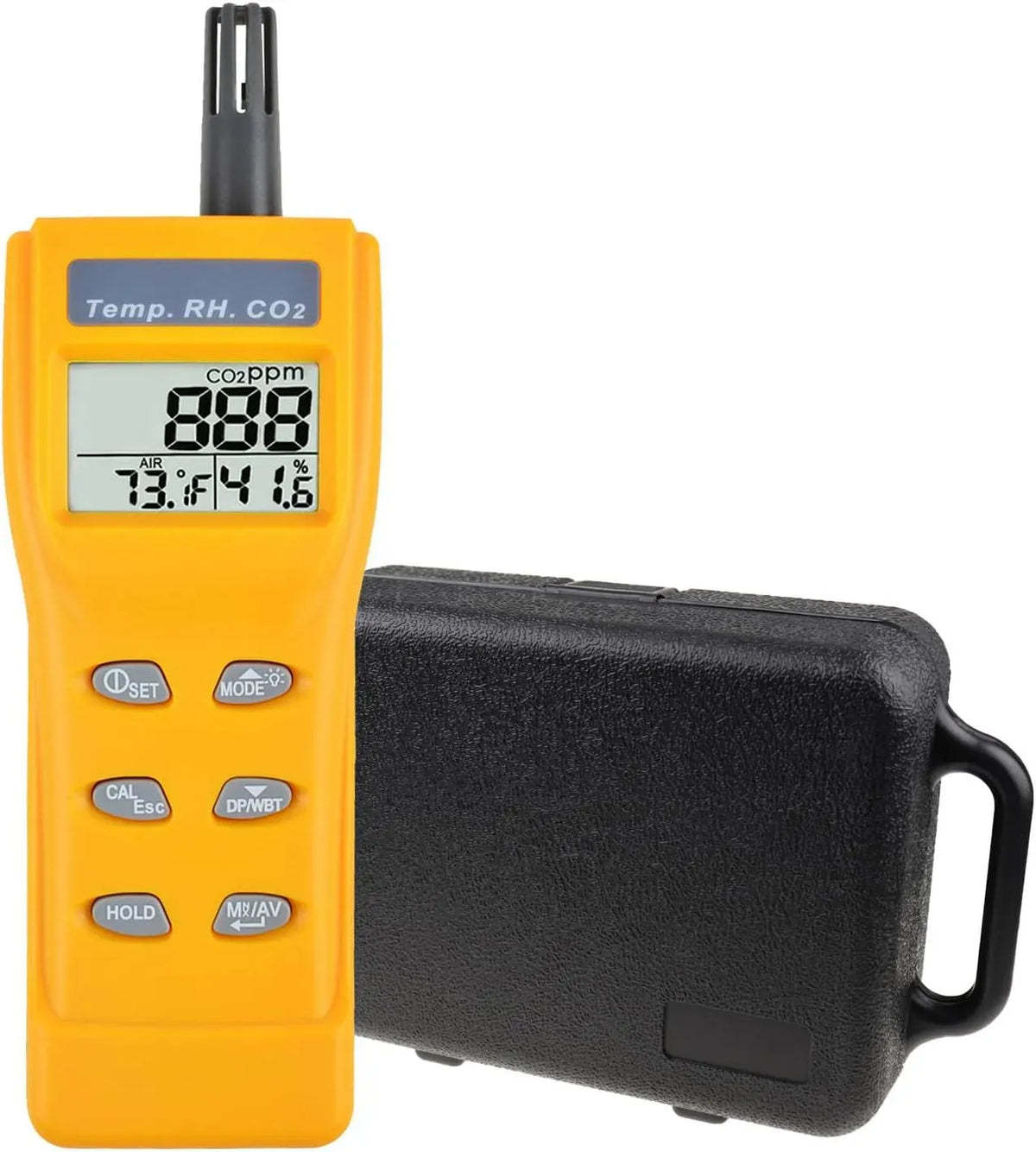 Monitor CO2, 2 Temperaturzonen, 0–9999 ppm, Luftqualitätsmonitor mit NDIR-Sensor