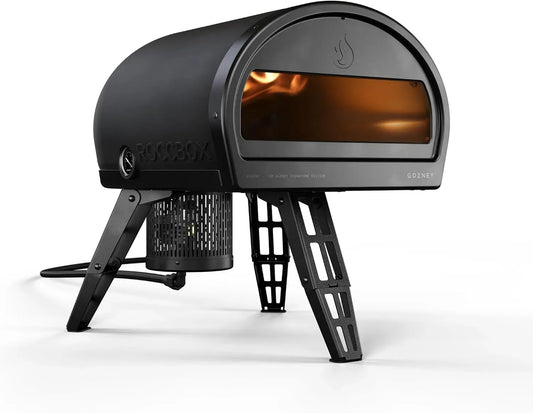 Elektrischer Pizzaofen, freistehend, tragbar, Timer, Schwarz, Timer-Funktion, 21 kg