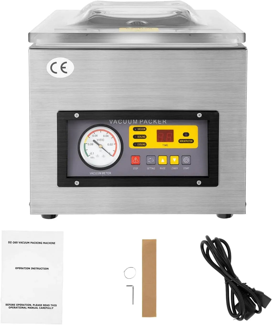 V 120W Vakuumiergerät, Vakuumierer, Tisch, Vakuumierer für Lebensmittel, 26 cm, 120 W, 220 V
