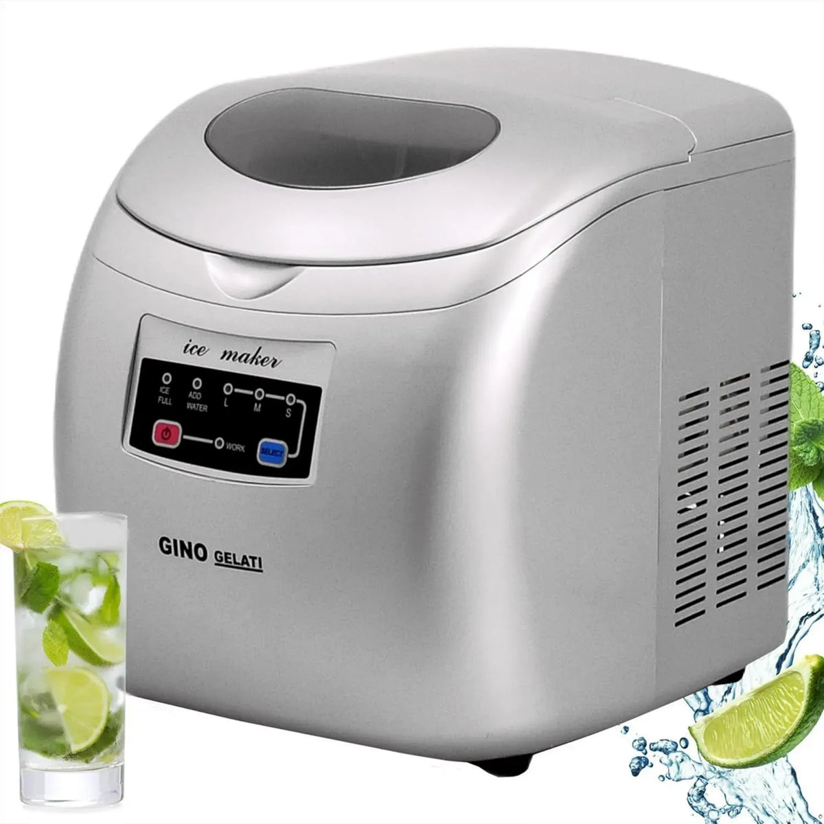Eiswürfelmaschine, 150 W, Edelstahl, 15 kg Eiswürfel pro Tag, LED