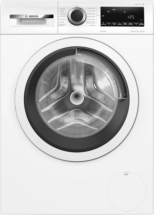 Bosch Serie 4 WNA13441 Waschtrockner, 9 kg, Waschmaschine/Trockner, Dampf, leise, leiser bürstenloser Motor, leiser und effizienter Motor, 1 00 UpM