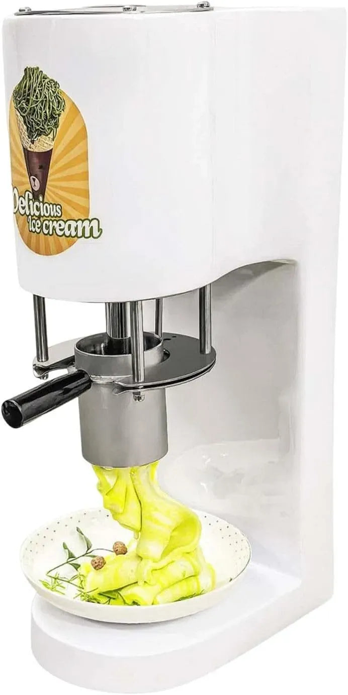 Eismaschine, Eispresse, Speiseeismaschine, 80 W, Restaurant, Edelstahl, Weiß, für Dessertbar Mit 4 Formen