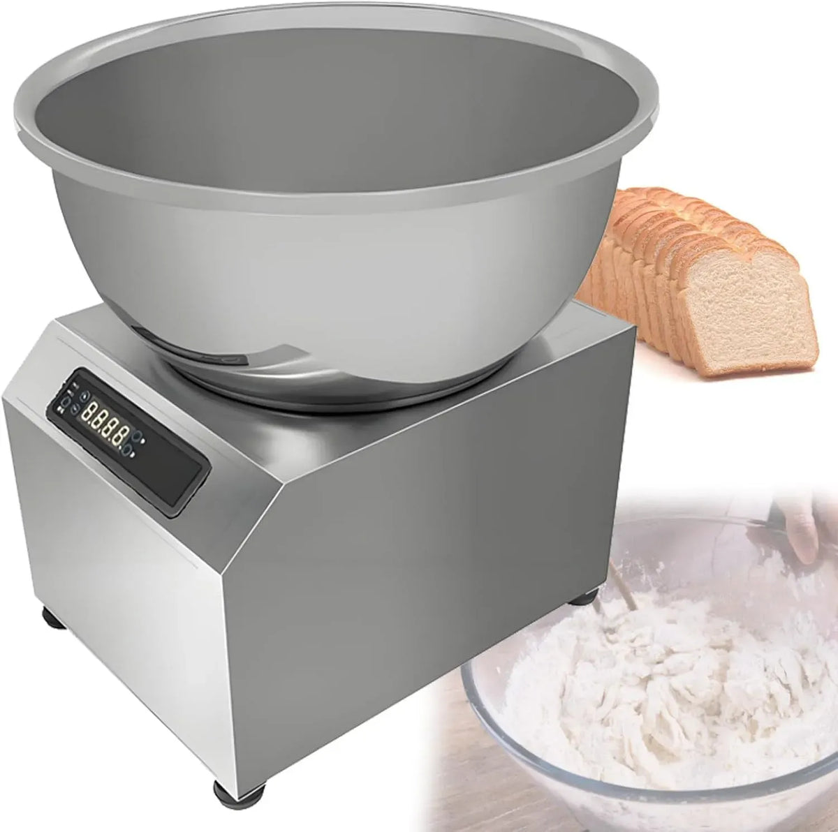 W/2200 kg/8 Teigknetmaschine, 1800 W, 2200 W, 5 kg, 8 kg, gewerblich, Restaurant, Edelstahl, für Bäckerei-Pizzeria-Restaurant 5kg
