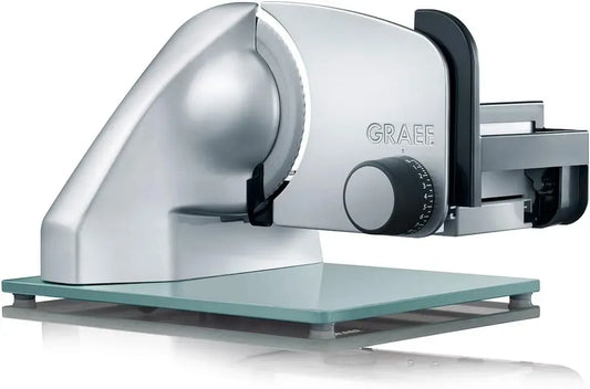 GRAEF C20 Edelstahl-Wellenschliffmesser, Brotschneidemaschine, Kondensatormotor, Allesschneider, Schneidemaschine für Lebensmittel, 170 W, 170 mm