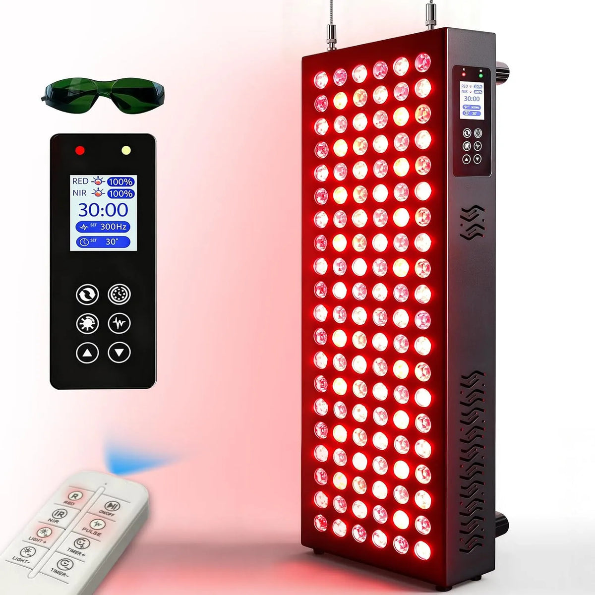 Gerätezubehör, 600 W, Rotlichtlampe 630-850nm 120-LED, Timer, Timer + FB, 5 Stufen, 5 Helligkeiten