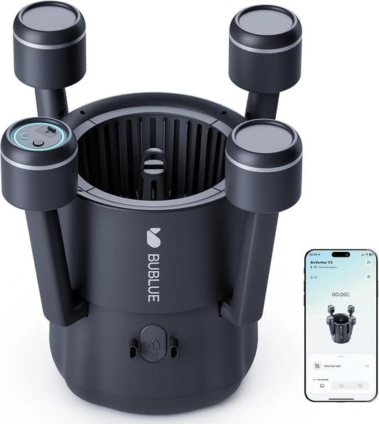 5-Liter-Filter Liter-Filter, Poolroboter, Akku, Poolreinigungsroboter, App, kabellos, für eingelassene und Aufstellpools, BUBLUE