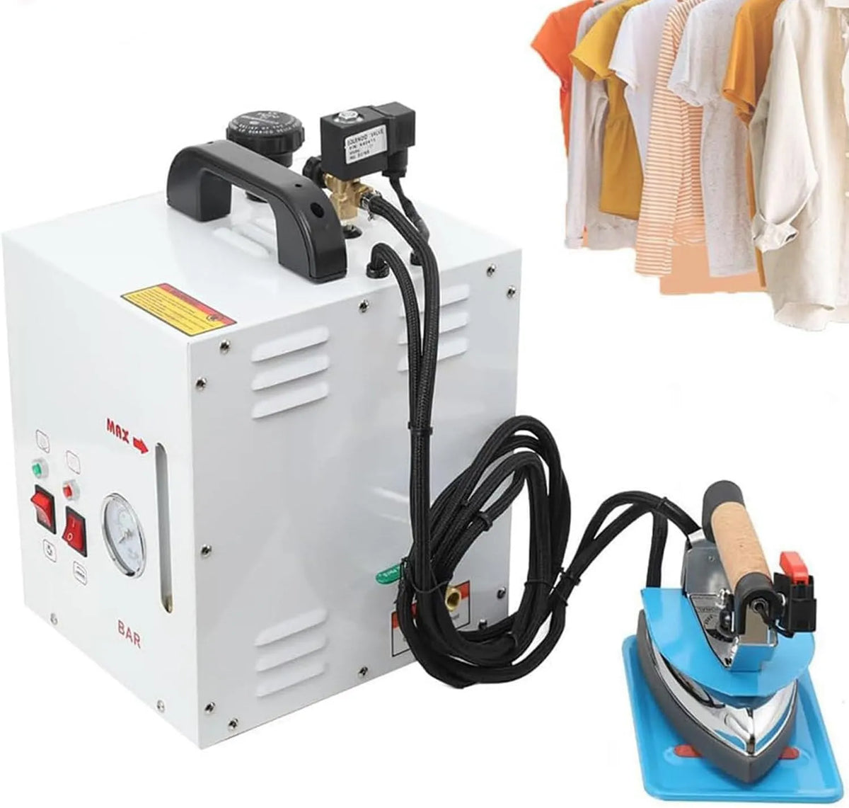 Dampfbügeleisen, Dampfgenerator, elektrisches Bügeleisen, 4 L, 1600 W, 900 W, Edelstahl, für Schneidereien & Bekleidungsgeschäfte