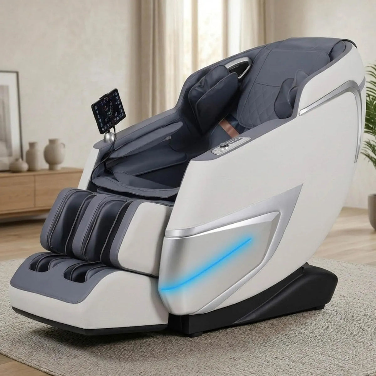 Relax- und Massagesessel, BRAST 3D-Massagetechnologie, 3D-Optik, Weiß, 42 Massageprogramme