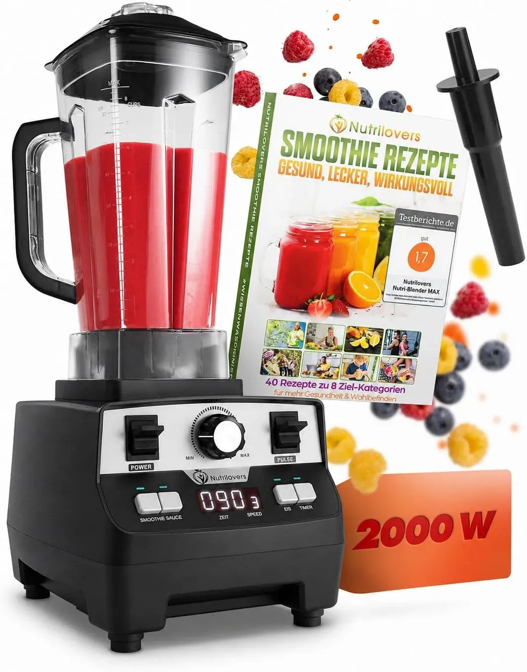Standmixer, 2000 W, Küchenmixer, Standmixer für Smoothies und Säfte