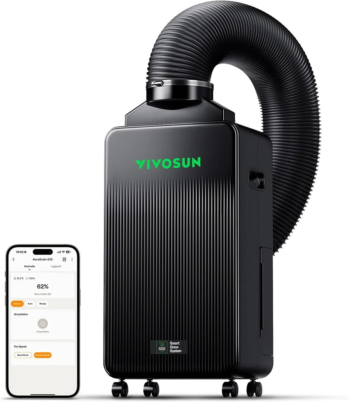 Luftentfeuchter, VIVOSUN 12L/Tag, WLAN, App, Raumentfeuchter