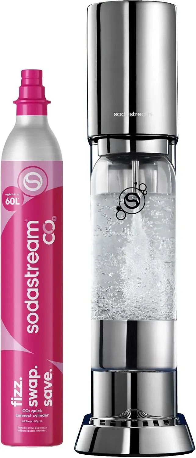 CO2-Zylinder Silber, SodaStream ENSO Wassersprudler -1L Sprudlerflaschen &
