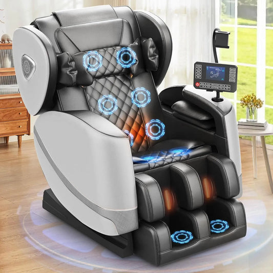 Relax- und Massagesessel, Transportrollen, Bluetooth, 10 Massagerollen, Bluetooth-Lautsprecher