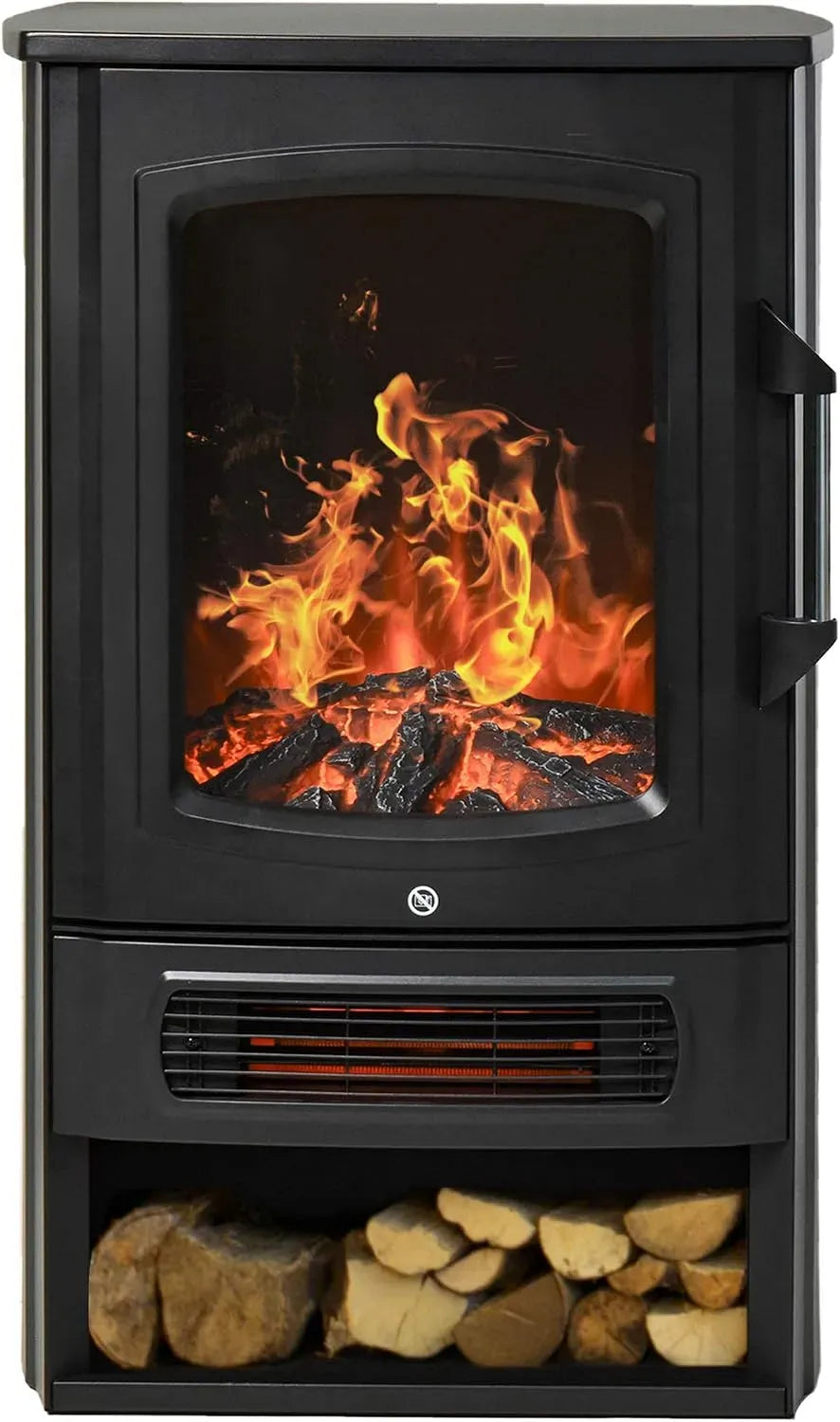 W/2000 Elektrokamin, Heizung, elektrischer Kamin, 1000 W, 2000 W, Wärmefunktion, Schwarz, HOMCOM