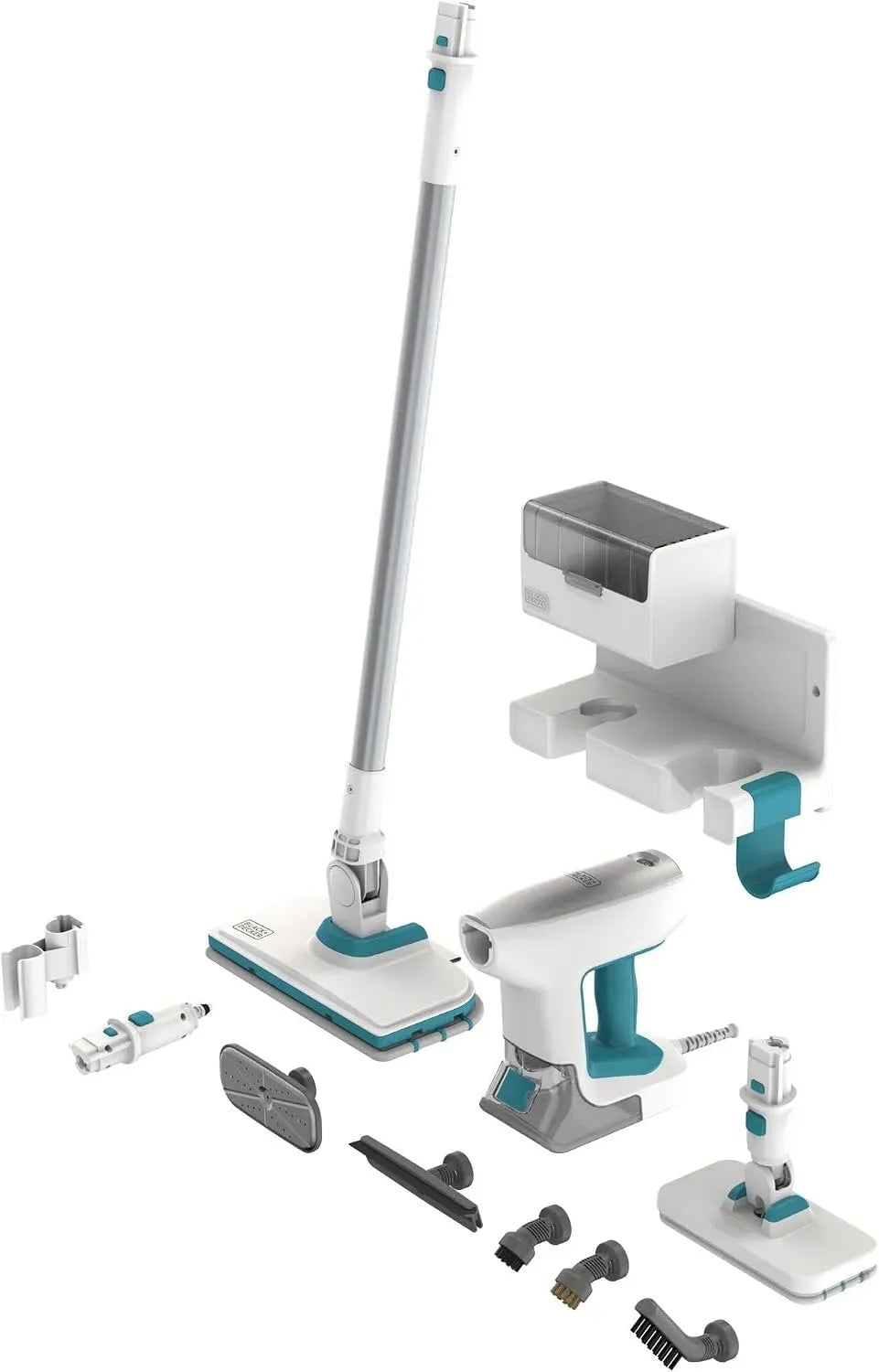 Black+Decker 10-tlg. BHSM15FX10-QS Dampfreiniger, 1500 W, Einsatz auf Böden, in Küche, Auto und an Fenstern, Schwarz, duale Dampfsteuerung