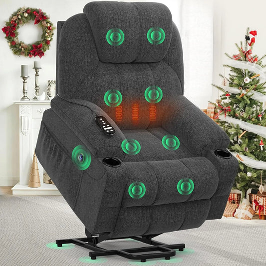 Relax- und Massagesessel, YONISEE, USB, 2 Seitentaschen und Getränkehalter, USB-Anschlüsse